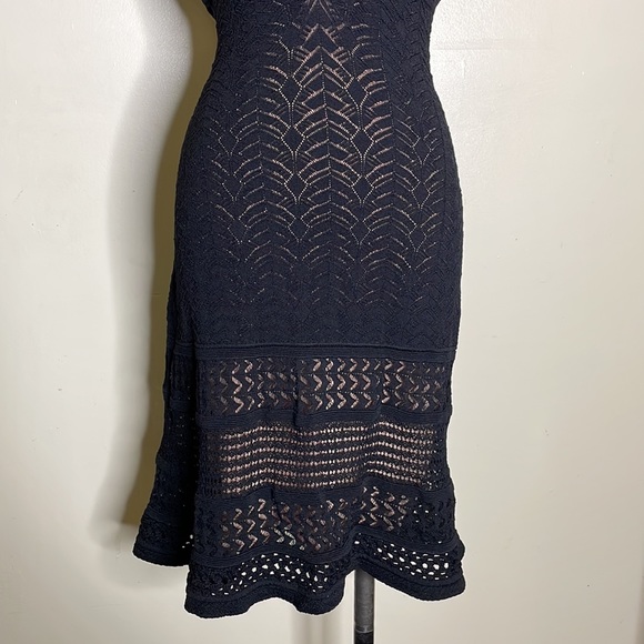 Catherine Malandrino pointelle  Black dress Medium - Picture 5 of 16